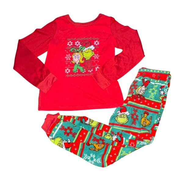 The Grinch Childrens Pajamas/Pajama Set-Red/Green-Size 12-GUC - Picture 1 of 4